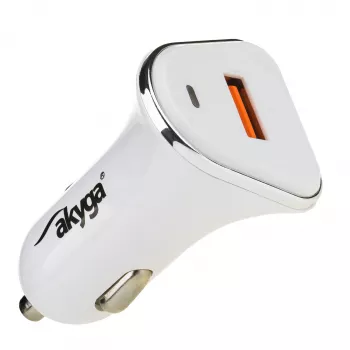 Akyga AK-CH-07 chargeur de voiture 12/24V 18W USB-A Quick Charge 3.0 5-12V / 1,5-3A blanc
