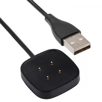 Câble de charge USB magnétique Akyga AK-SW-27 pour Fitbit Versa 3 / Sense, 1 m, noir