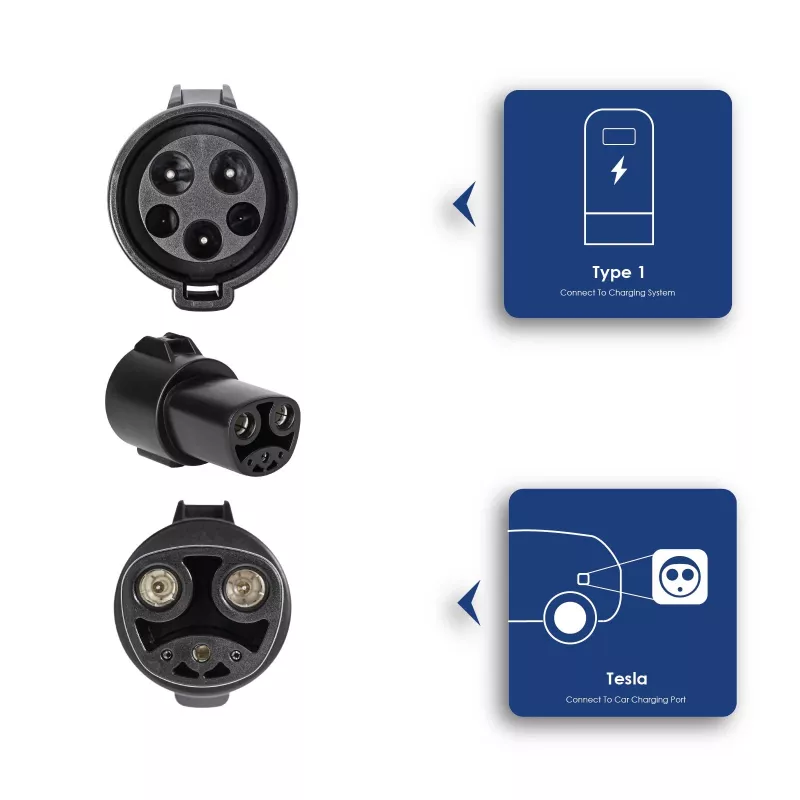 Prise Akyga AK-SC-E07 Type 1 vers connexion Tesla
