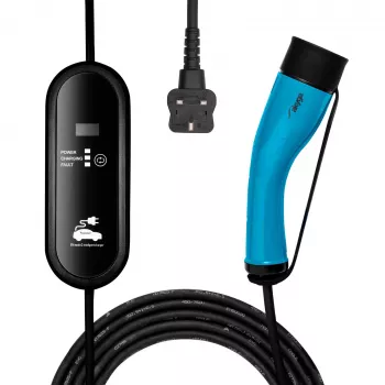 Chargeur EV portable Akyga AK-EC-20, Type 2, prise UK (BS 1363), monophasé, 13 A, 3 kW, LCD, 5 m