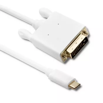 Câble Qoltec USB 3.1 Type-C mâle vers DVI-D mâle 1 m 4K 30 Hz noir