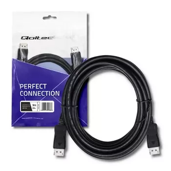 Qoltec Câble DisplayPort 1.4 mâle vers mâle 3 m 8K noir
