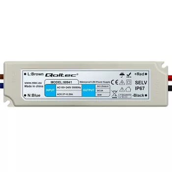 Alimentation à découpage LED Qoltec 36W 12V 3A IP67 étanche