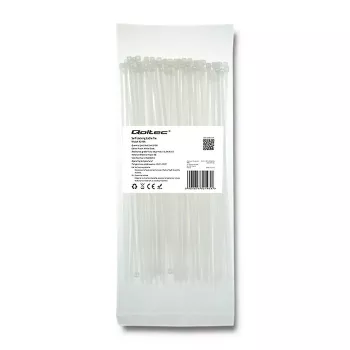 Qoltec 52195 Serre-câbles 2,5 200 100 pièces nylon UV blanc