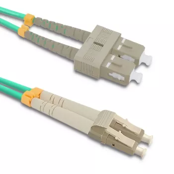 Qoltec Câble de raccordement fibre optique LC/UPC - SC/UPC multimode OM4 duplex 5 m