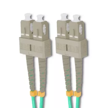 Qoltec Câble de raccordement fibre optique SC/UPC vers SC/UPC duplex multimode OM4, 5 m, aqua