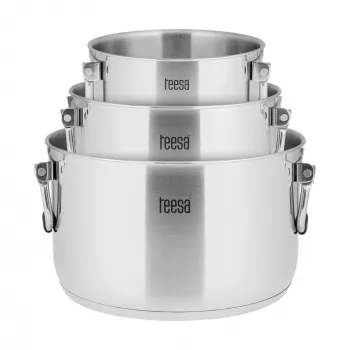 TEESA COOK PRIME Ensemble de 6 casseroles, acier inoxydable, compatible induction
