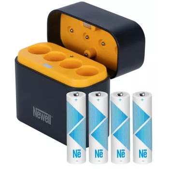 Chargeur de batterie Li-ion 4 canaux Newell + 4 piles AA 2200 mAh Li-ion