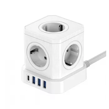 Newell GaN Power Cube 9w1 multiprise blanche avec chargeur USB
