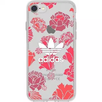 Adidas Apple iPhone 6/6s/7/8 Coque transparente Fleurs Rouge