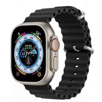 Dux Ducis Bracelet en silicone pour Apple Watch 8/7/6/5/4/3/2/SE (38/40/41mm) - Noir