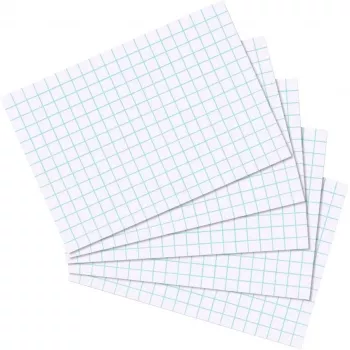 Fiches Bristol Herlitz A7, quadrillées 5 mm, 170 g/m², blanches, 100 pièces (10621431)