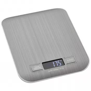 Balance de cuisine numérique TFA Dostmann AMARETTI, capacité 10 kg, précision 1 g, argent (50.2004.54)