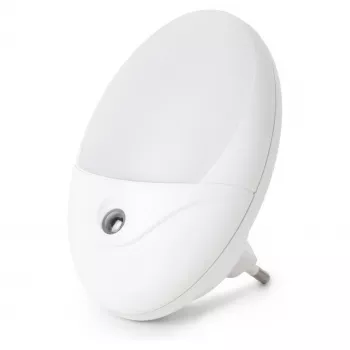 ENTAC veilleuse LED 0,5 W ovale blanc chaud avec capteur crépusculaire