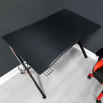 Bureau gaming X Rocker Ocelot avec tapis de souris - noir/rouge