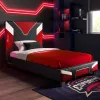 Lit simple gaming & racing XROCKER 90x190 cm similicuir rouge