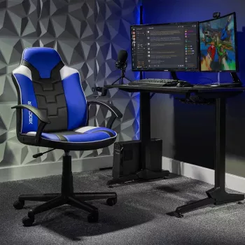 Chaise de bureau gaming X Rocker Saturn pour enfants et adolescents - bleue