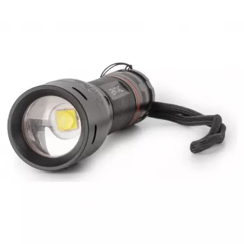Lampe torche LED zoomable ENTAC EFL-ZOOM-5W-ALU 350 lumens noire