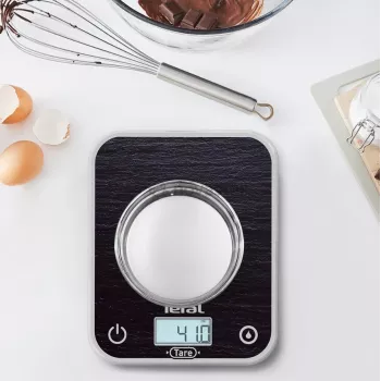 TEFAL Balance de cuisine BC50D2V0 Optiss - écran LCD numérique, capacité 5 kg, noire