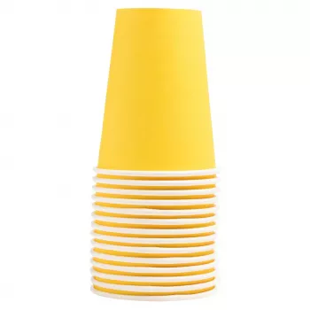PROnappe 15 gobelets en carton 200 ml, jaune (89119I)