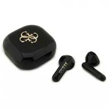 Écouteurs Bluetooth True Wireless Stereo Guess 4G Metal Logo avec boîtier de charge (noir)