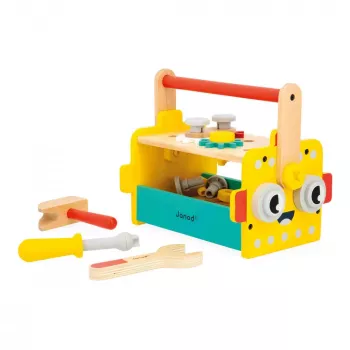 Janod Brico'kids boîte à outils avec outils - jouet en bois pour jeux de rôle
