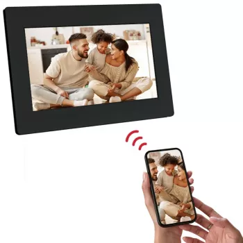 Cadre photo numérique Wi-Fi 7 pouces AGFAPHOTO APF700 avec 32 Go de stockage, écran tactile IPS LCD, capteur de mouvement, rotation automatique, noir