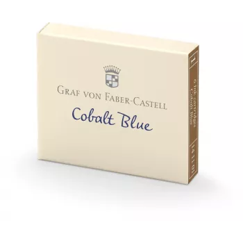 FABER-CASTELL cartouches d'encre Graf von Faber-Castell bleu cobalt lot de 6 (141101)