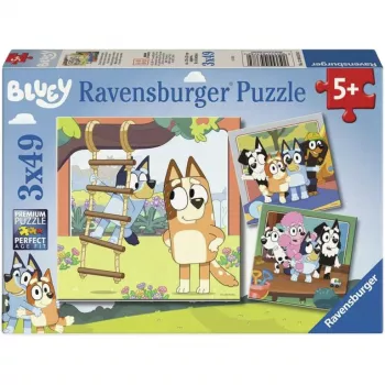 RAVENSBURGER puzzle enfant Bluey - Creating Memories (3 x 49 pièces)