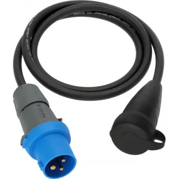 Câble adaptateur CEE Brennenstuhl 230V 16A 1,5m raccord Schuko IP44 noir/bleu