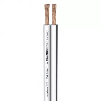 Câble haut-parleur SC-Prisma Sommer Cable, 2 x 2,50 mm², PVC 9,1 x 4,3 mm, blanc (401-0250-WS)