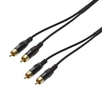 Câble stéréo RCA Sommer Cable SC-Onyx 2025 MKII, asymétrique, 2 x 1 x 0,25 mm², 2x connecteurs RCA vers 2x connecteurs RCA, HICON, noir, 2,5 m (ON81-0250-SW)