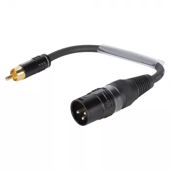 Câble adaptateur Sommer Cable, connecteur RCA vers connecteur XLR 3 broches, noir, 0,15 m (TRH7U0015-SW)