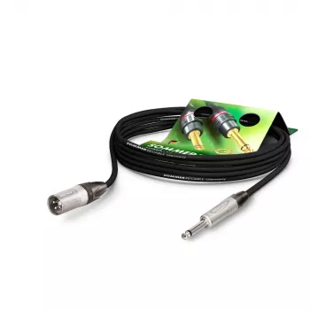 Câble de microphone Stage 22 Highflex Sommer Cable, 2 x 0,22 mm², fiche XLR 3 broches vers fiche jack mono 6,3 mm, NEUTRIK, noir, 1 m (SG75-0100-SW)