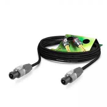 Câble d'enceinte Sommer Cable Meridian, 2 x 2,50 mm², speakON 2 broches vers speakON 2 broches, NEUTRIK, noir, 20 m (ME25-225-2000-SW)