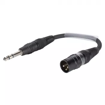 Câble adaptateur Sommer Cable, jack stéréo 6,3 mm mâle vers XLR mâle 3 broches, noir, 0,15 m (SGFDU0015-SW)