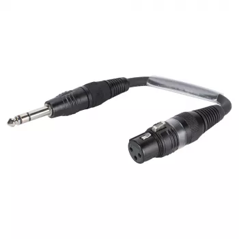 Câble adaptateur Sommer Cable, jack stéréo 6,3 mm mâle vers XLR femelle 3 broches, noir, 0,15 m (SGFGU0015-SW)