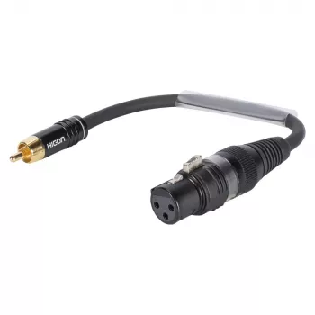 Câble adaptateur Sommer Cable, RCA mâle vers XLR femelle 3 broches, noir, 0,15 m (TRH8U0015-SW)