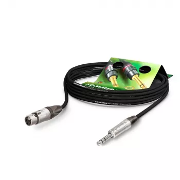 Câble micro Sommer Cable Stage 22 Highflex, 2 x 0,22 mm², embase XLR 3 broches vers fiche jack stéréo 6,3 mm, NEUTRIK, noir, 5 m (SGN5-0500-SW)