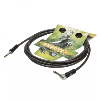 Câble d'instrument Sommer Cable SC-Spirit XXL, 1 x 0,75 mm², fiche jack mono 6,3 mm vers fiche jack mono 6,3 mm 90° (NOISEFREE), HICON, noir transparent, 3 m (SX3C-0300)