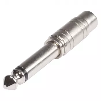 Adaptateur Sommer Cable HICON, fiche jack mono 6,3 mm vers embase RCA, droit, chromé (HI-JM6CI-MF)