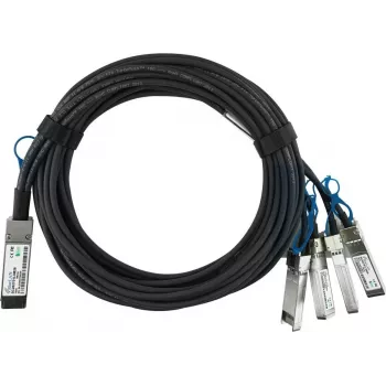 BlueLAN Câble breakout Direct Attach passif, 100GBASE-CR4 QSFP28 vers 4x25GBASE-CR SFP28, 3m, AWG26, compatible avec NVIDIA 980-9I48U-00C02A