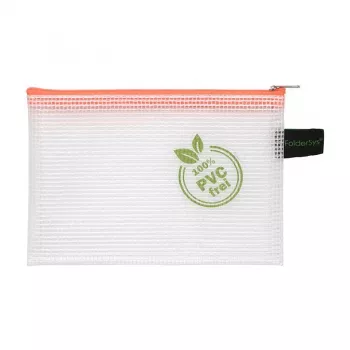 Pochette à documents Foldersys A6 à fermeture zippée en polypropylène transparent
