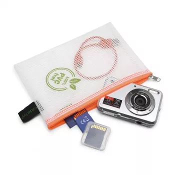 Pochette à documents Foldersys A6 à fermeture zippée en polypropylène transparent