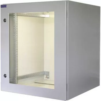RESISTER Armoire réseau 19 pouces Pro - IP66 pour extérieur et industrie - Porte vitrée - 16U - 600x600 mm - Gris clair (RAL 7035) (90RR19WV166GG)