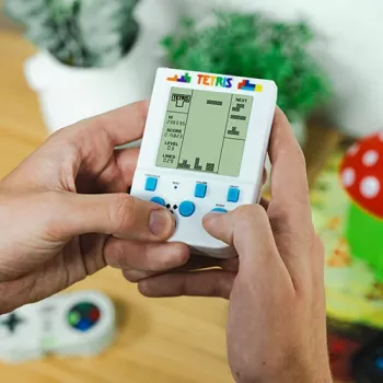 FIZZ CREATIONS Porte-clés mini console rétro avec 23 jeux - cadeau arcade Tetris