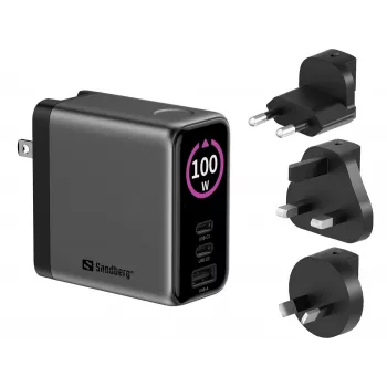SANDBERG Chargeur de voyage PD100W avec écran