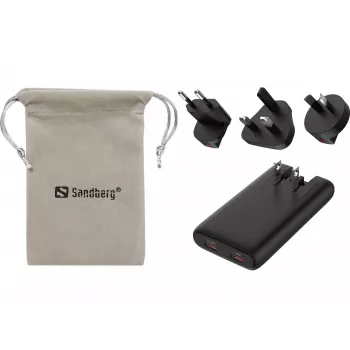 SANDBERG Chargeur de voyage 4en1 65W noir