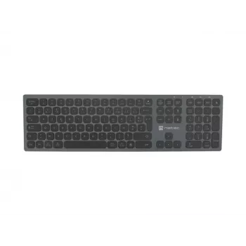 Clavier sans fil NATEC NKL-1976 Dolphin FR Bluetooth 5.0 + 2,4 GHz à ciseaux X en aluminium slim - disposition AZERTY française - gris sidéral