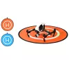 Aire d'atterrissage pour drone SUNNYLIFE 75cm orange/bleu, nylon imperméable double face, pliable, avec sac de transport et piquets